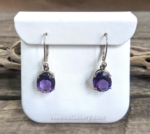 Amethyst leverback earrings by Suzanne Woodworth